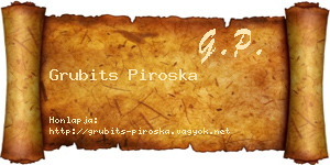 Grubits Piroska névjegykártya